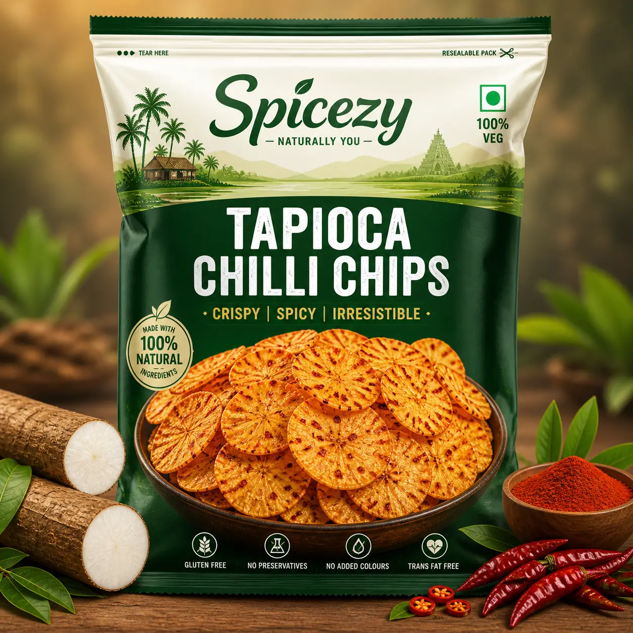 Tapioca Chilli Chips